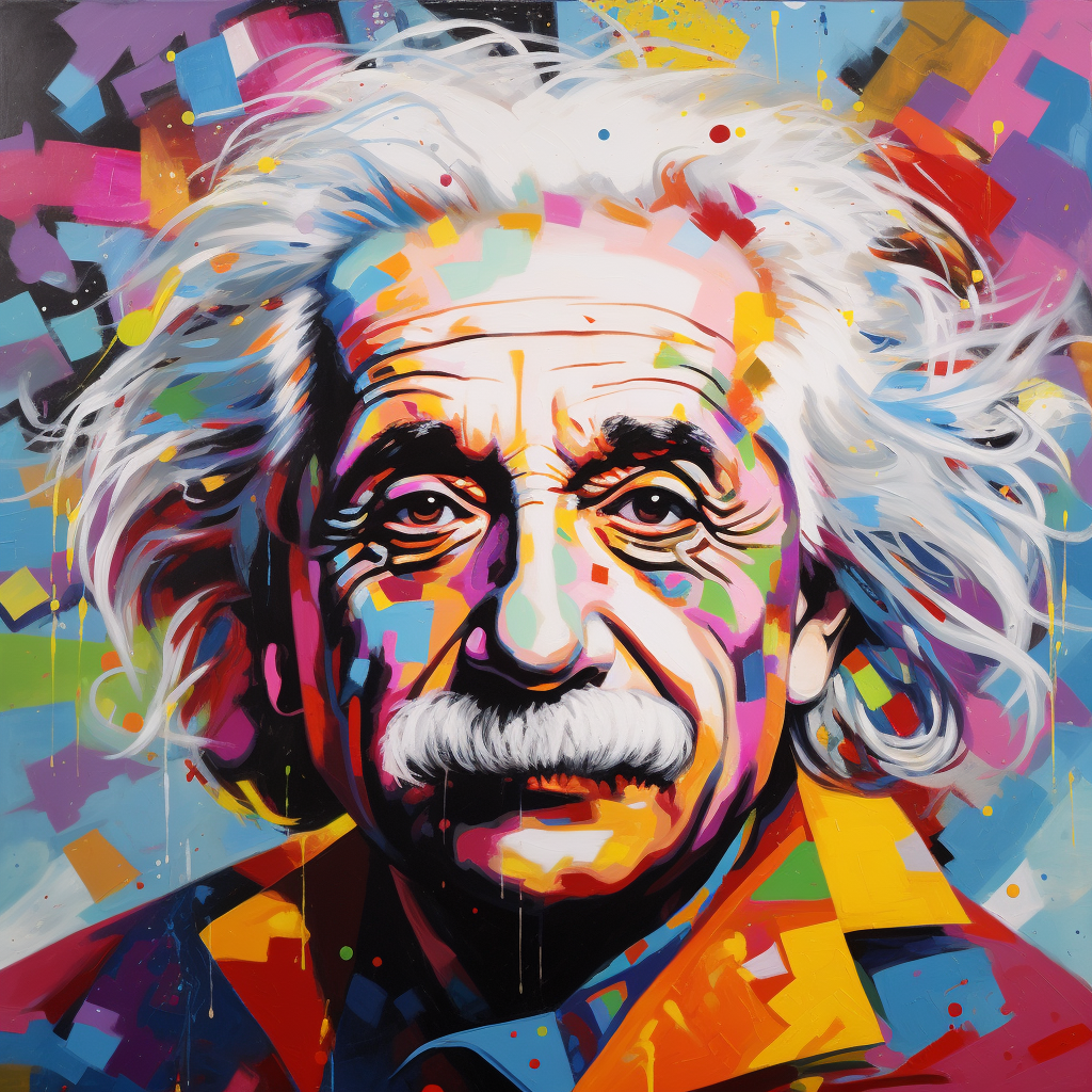 Colorful Einstein pop art painting