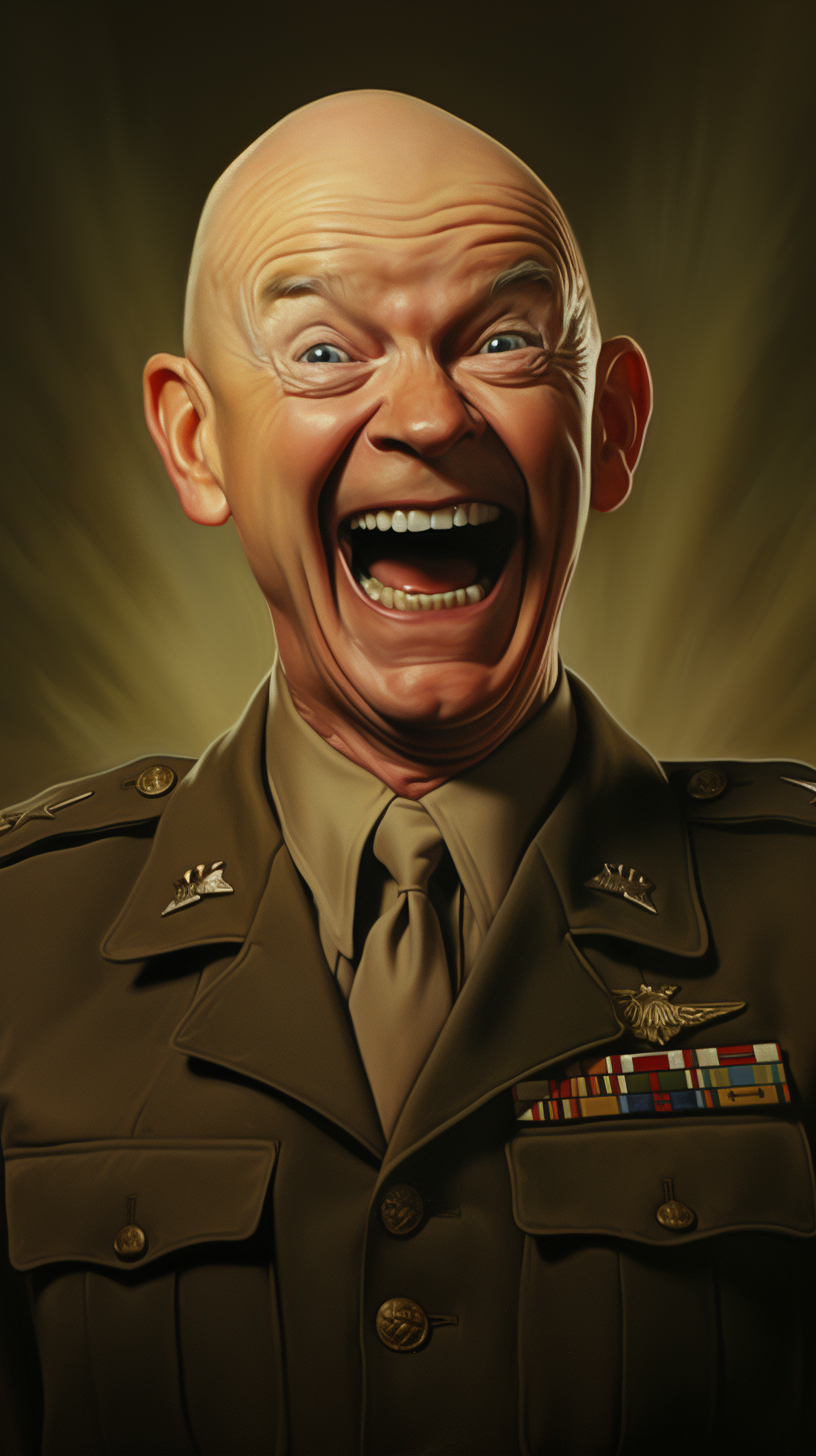 Dwight Eisenhower laughing illustration