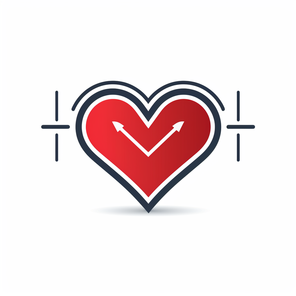 Detailed EKG Heart Outline Logo