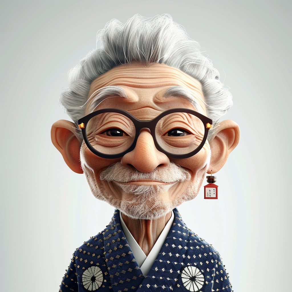 Elder man in Japanese style