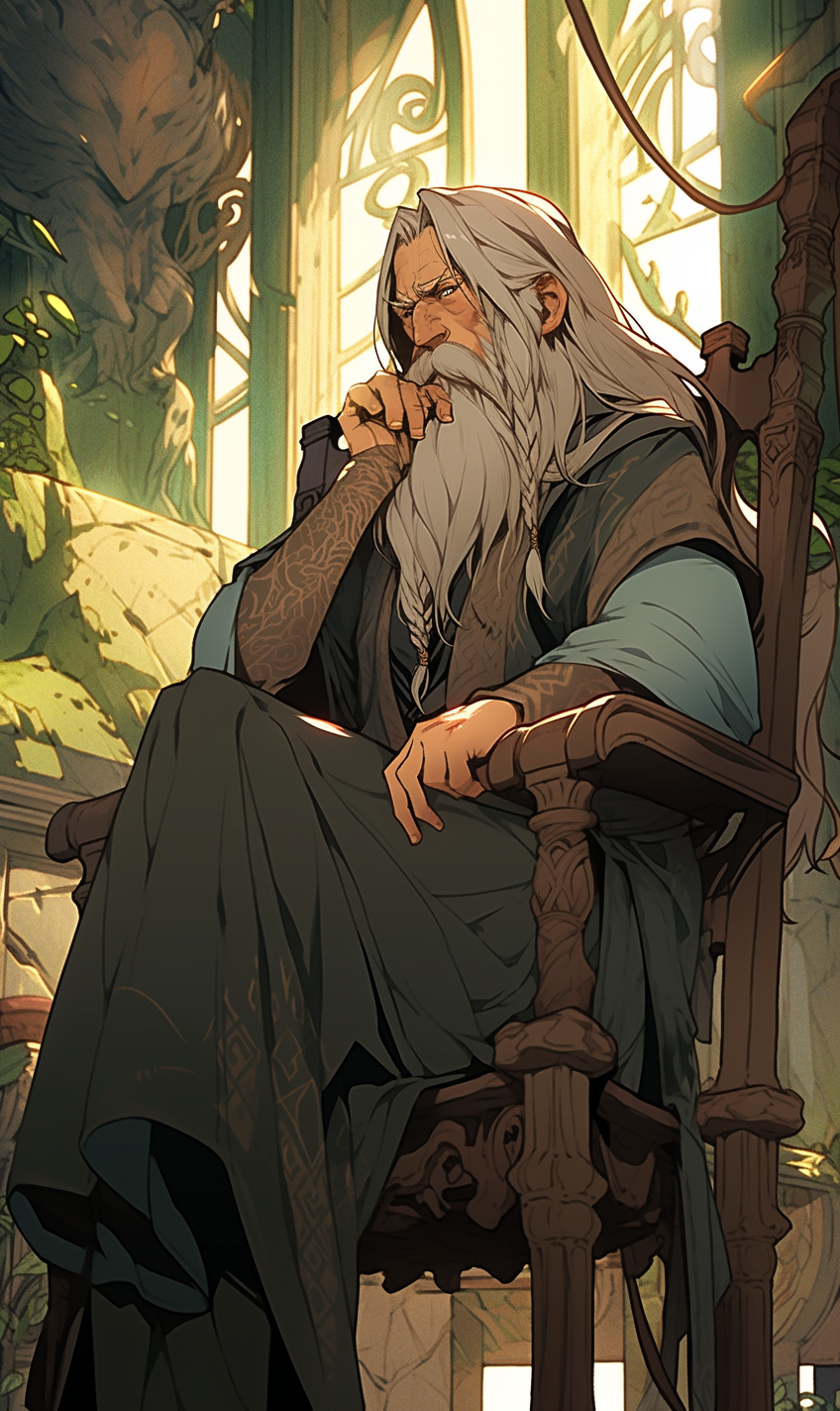 Elderly Elvish Priest with Long Beard