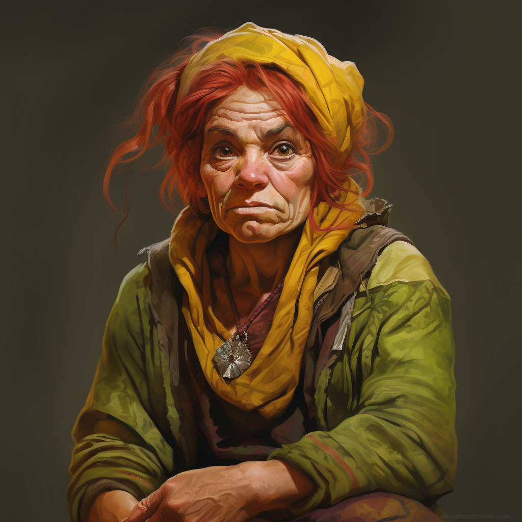 Dwarf with Red Hair in Fantasy Clothing