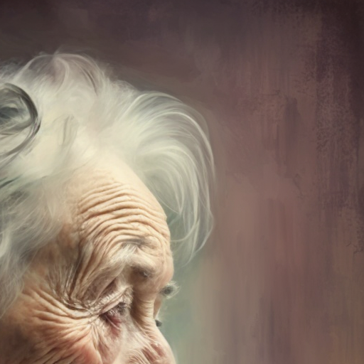 Elderly individual contemplative expression