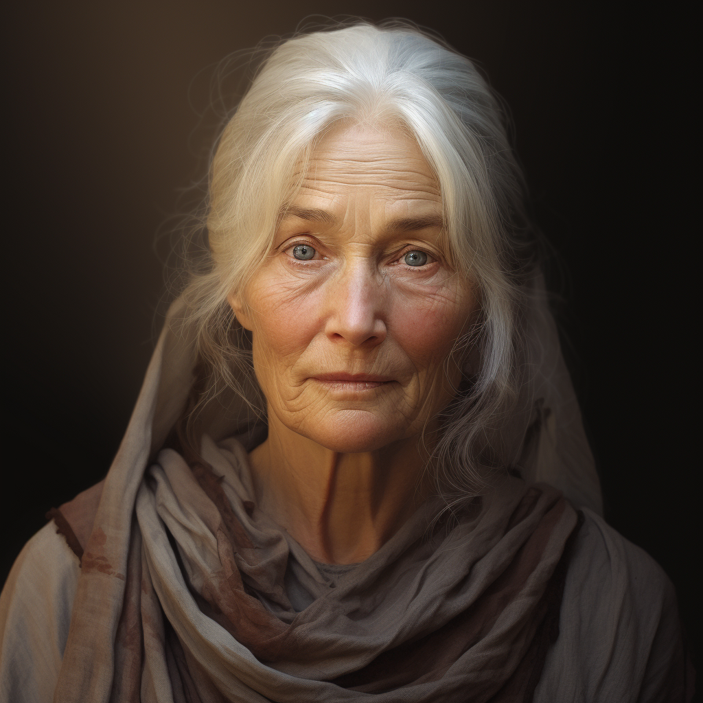 Portrait of an Elderly Woman with Blue Eyes