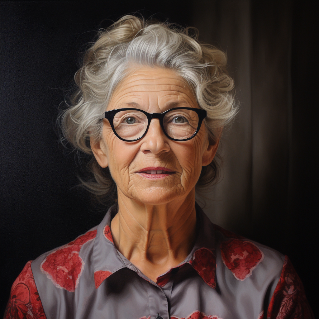 Eleanor, a retired teacher from Kitchener, in a photorealistic style