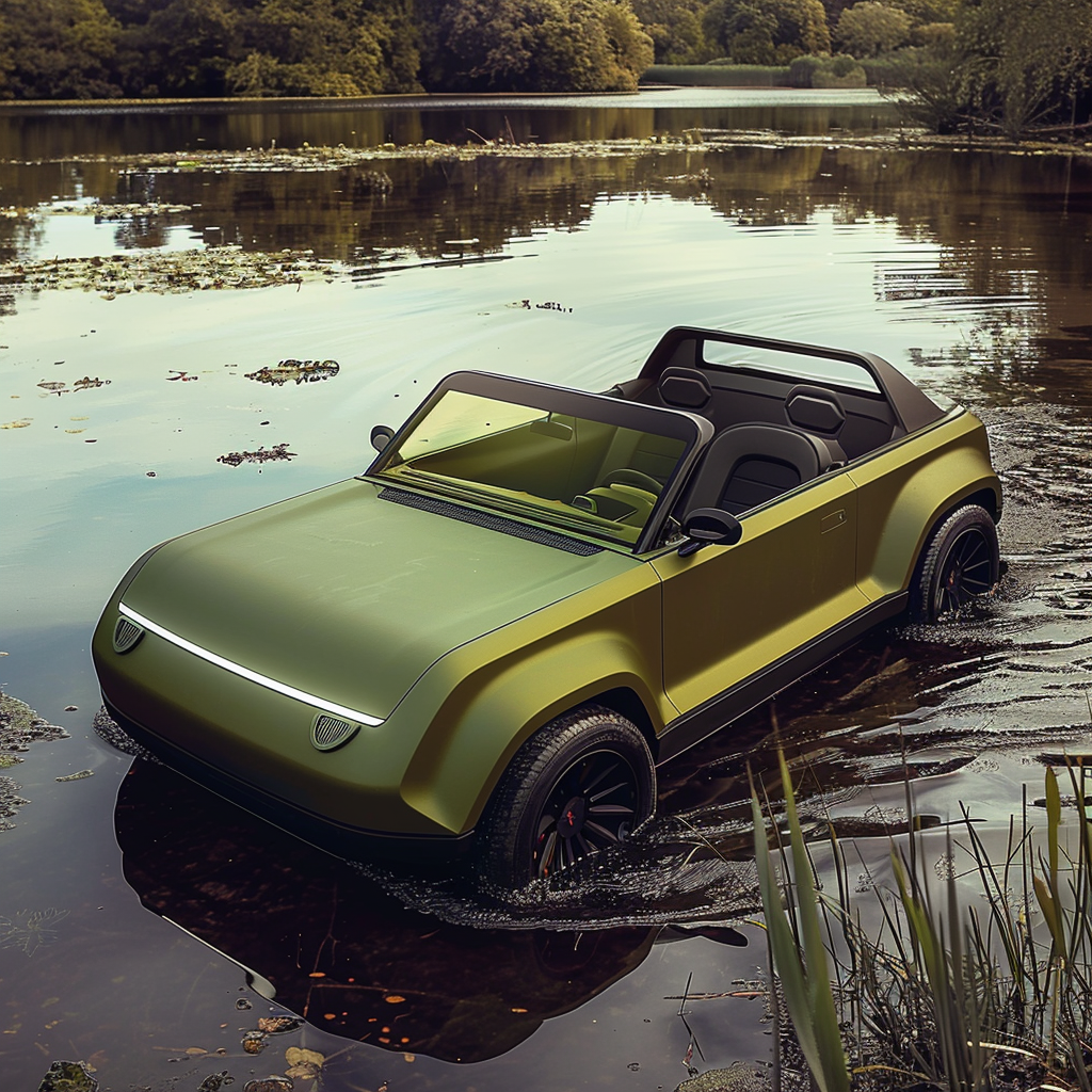 Small electric amphibious convertible coupe design