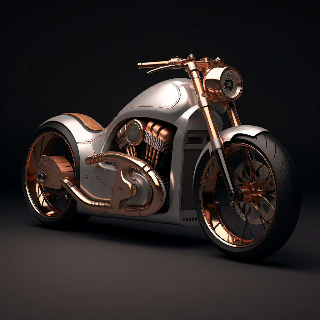 Electric Caferacer Motorbike in Raw Aluminium and Leather