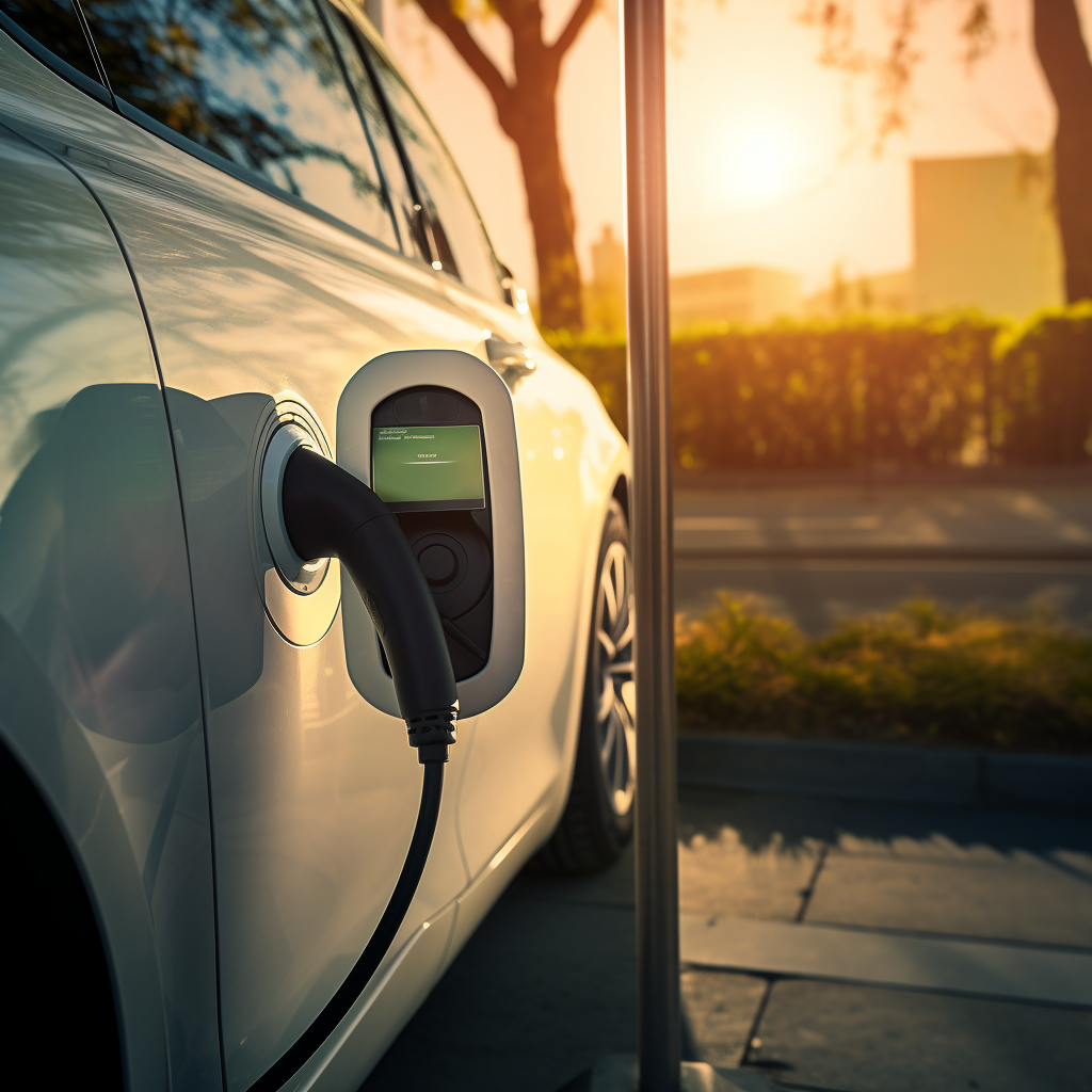 Electric Car Charger Photography under Sun