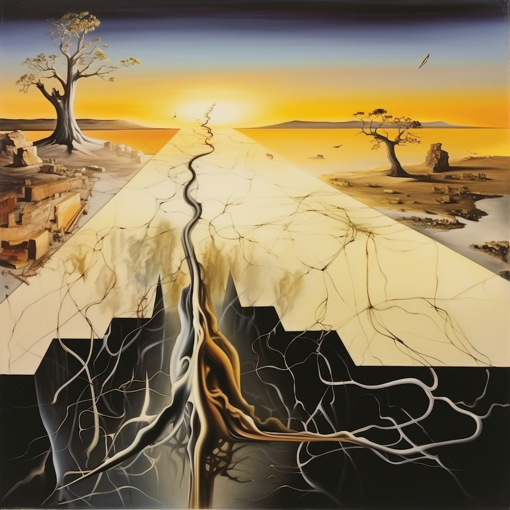 Electric Currents Neural Landscape Arrow of Time Entropy Painting Salvador Dali