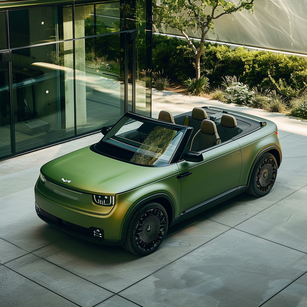 Small electric green coupe car