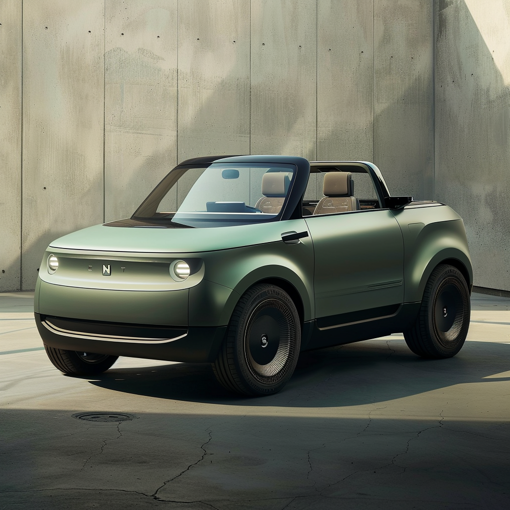 Small electric green coupe design