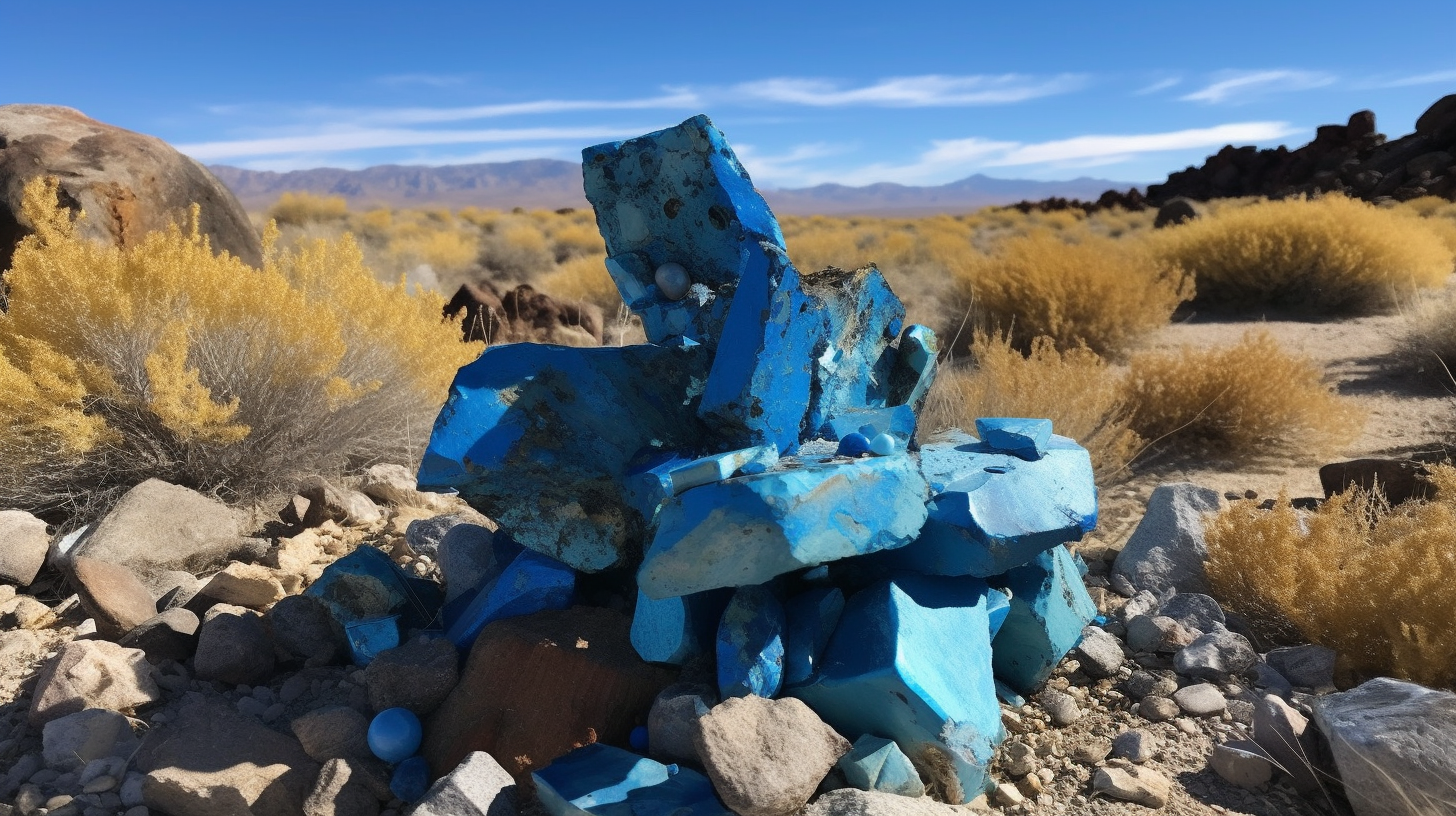 Electric blue crackling desert landscape