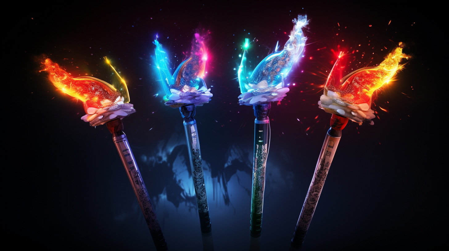 Colorful electric toothbrushes in motion