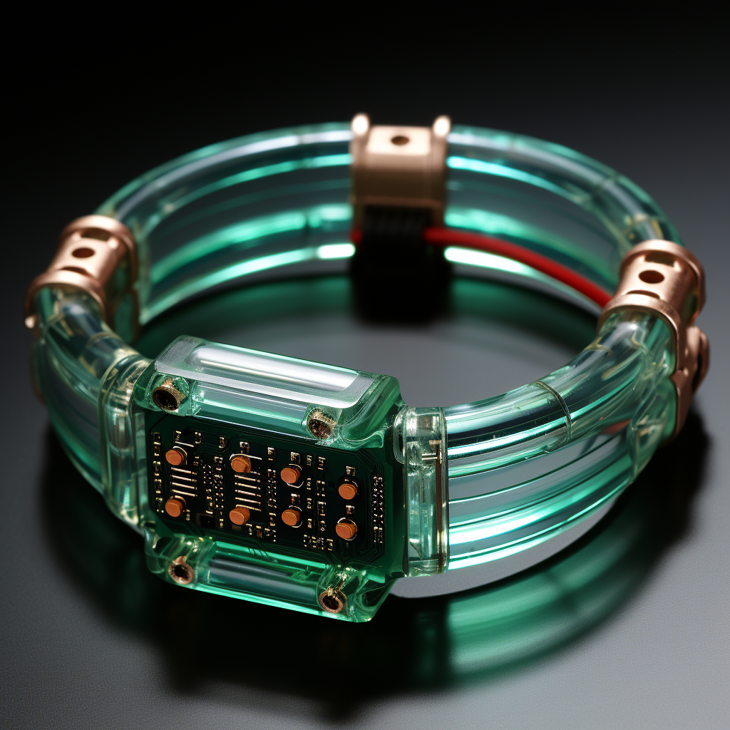 Bracelet with Electrical Wires and Transparent Button