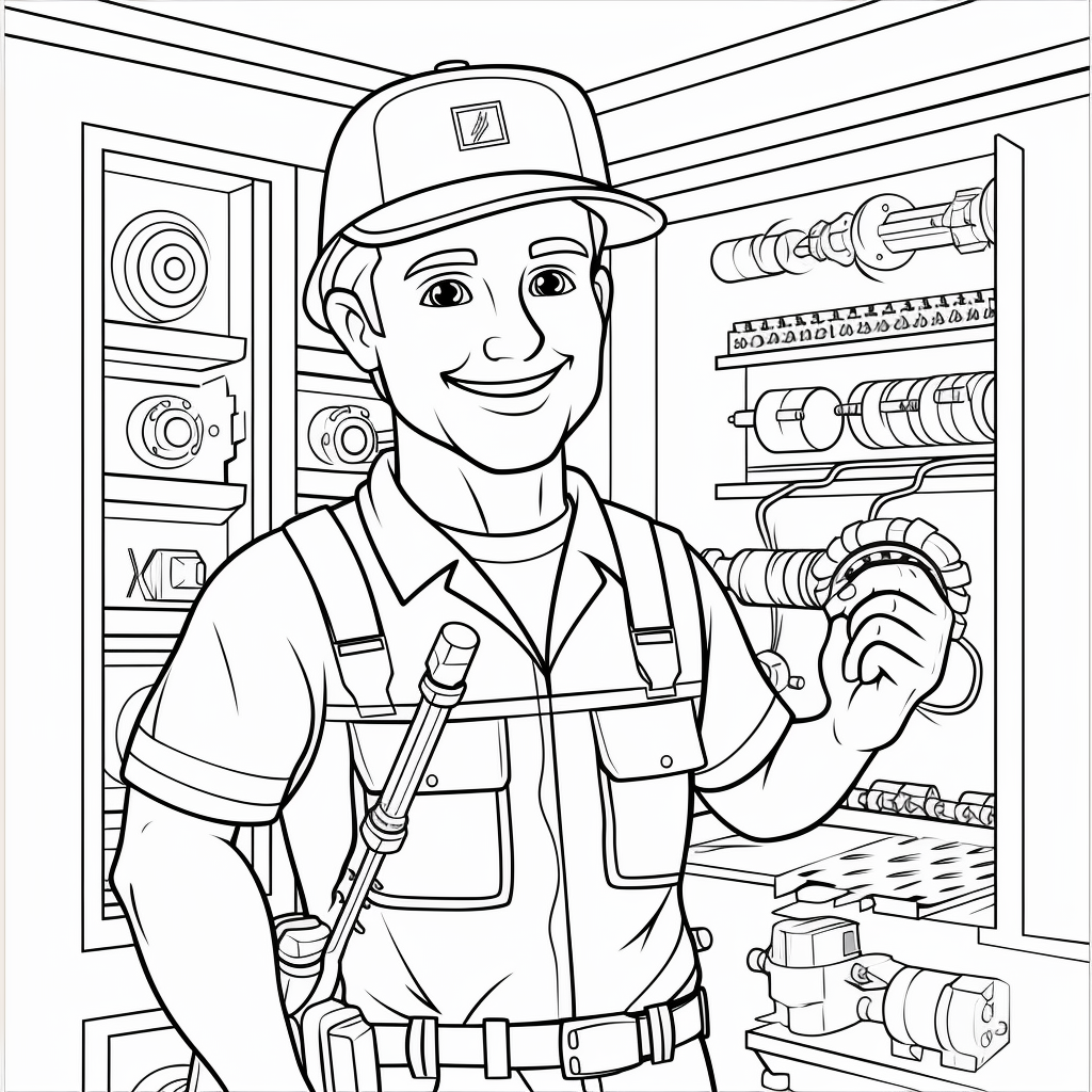 Electrician fitter illustration