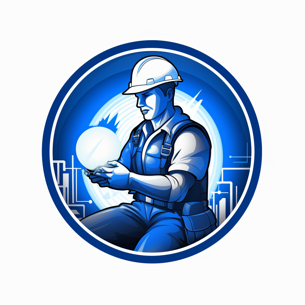 Electrician Tradesman Circular Orb Glowing Logo