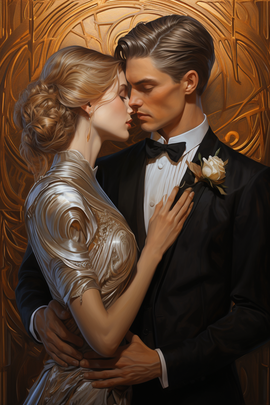 Elegant artwork by Amanda Sage and J.C. Leyendecker