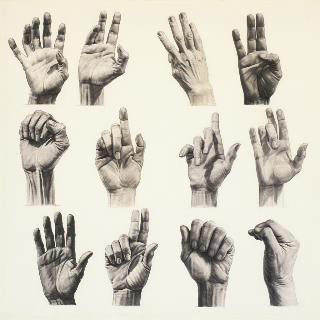 Elegant hand sketches on white paper