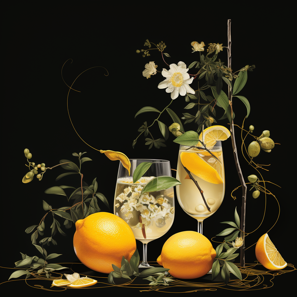 Elegant Gin Lemon Kumquat Tonka Bean Egg Wallpaper