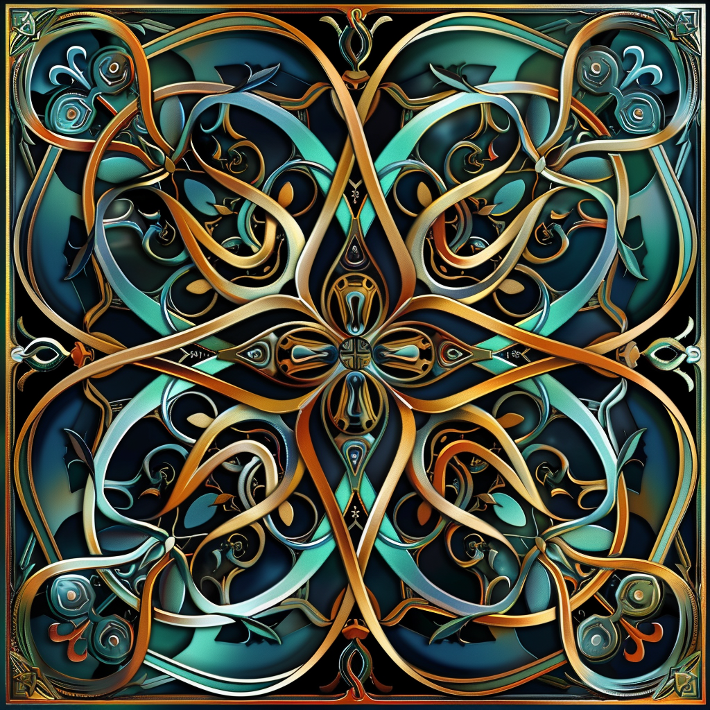 Modern abstract celtic tracery design