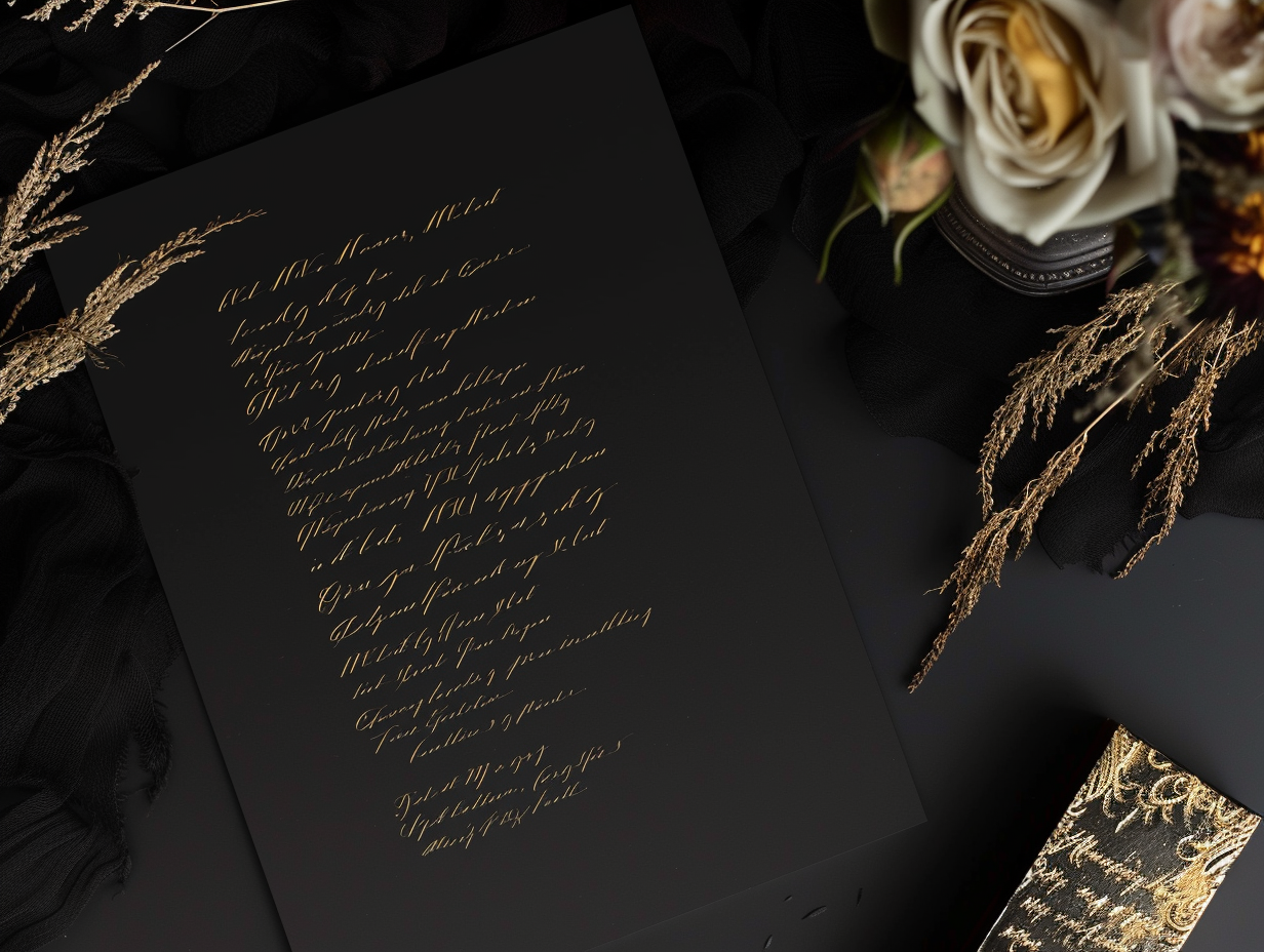 Black and golden obituary template design