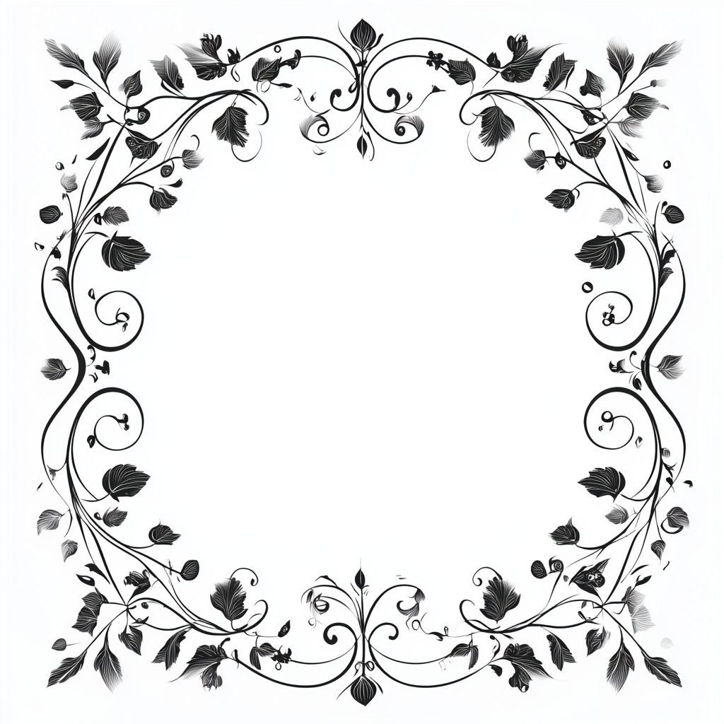 Elegant Black White Vine Pattern