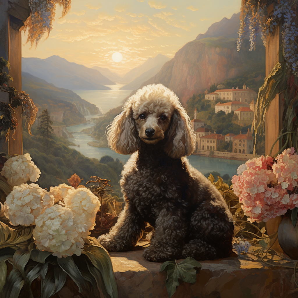 Elegant Canine Mona Lisa Artwork