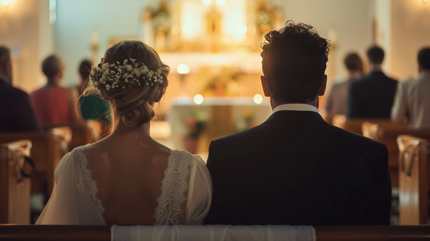 Couple Seated Altar Listening Ceremony