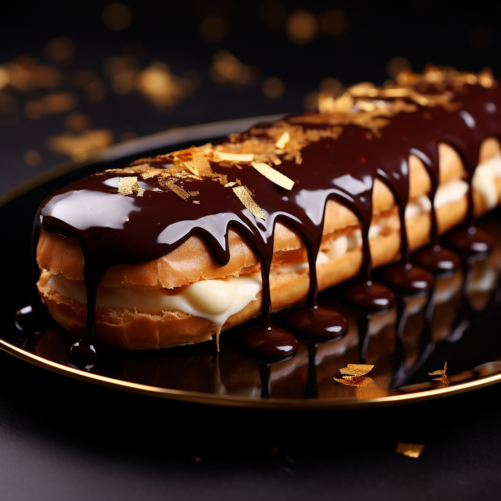 Éclair with Chocolate Drizzle