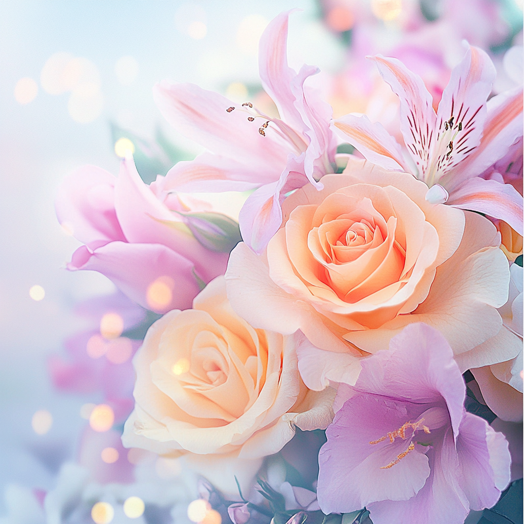 Vibrant floral bouquet for profile picture