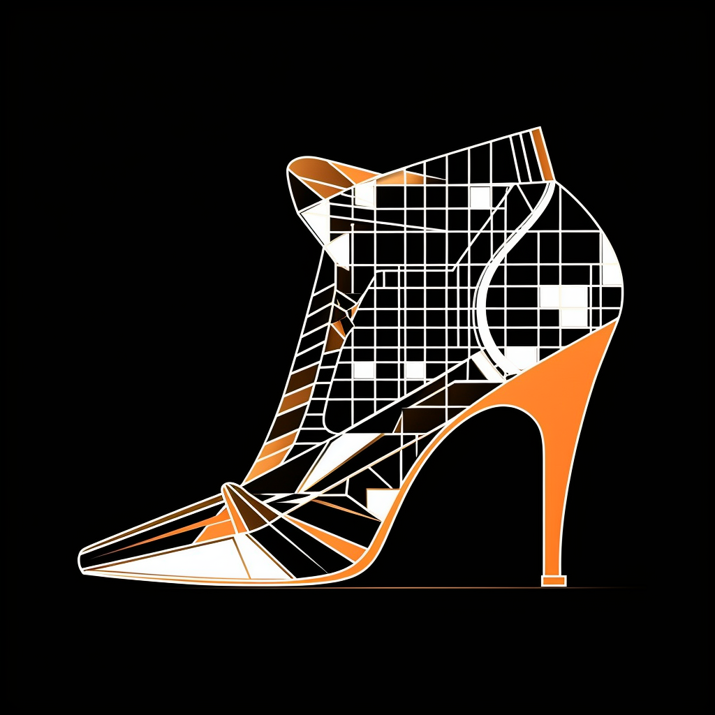 Geometric shoe art illustration