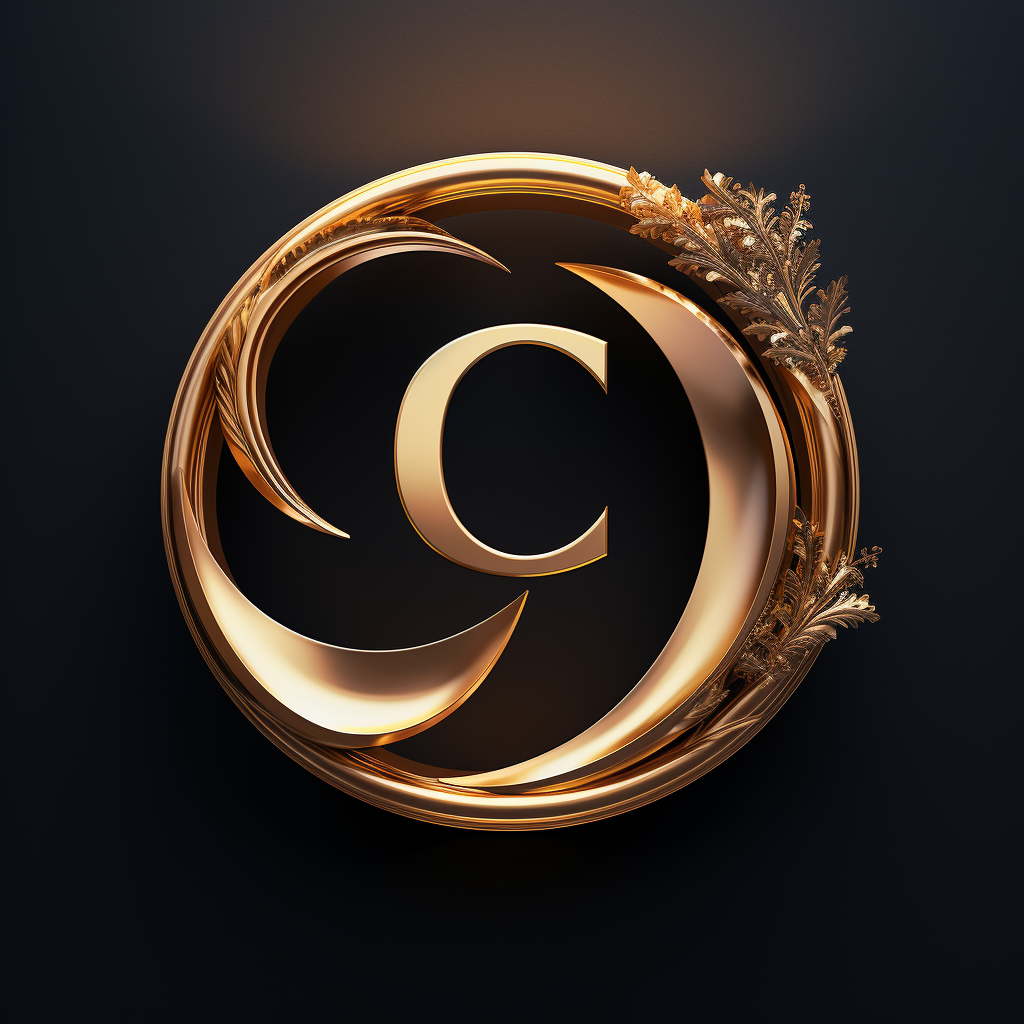 Elegant gold C logo design