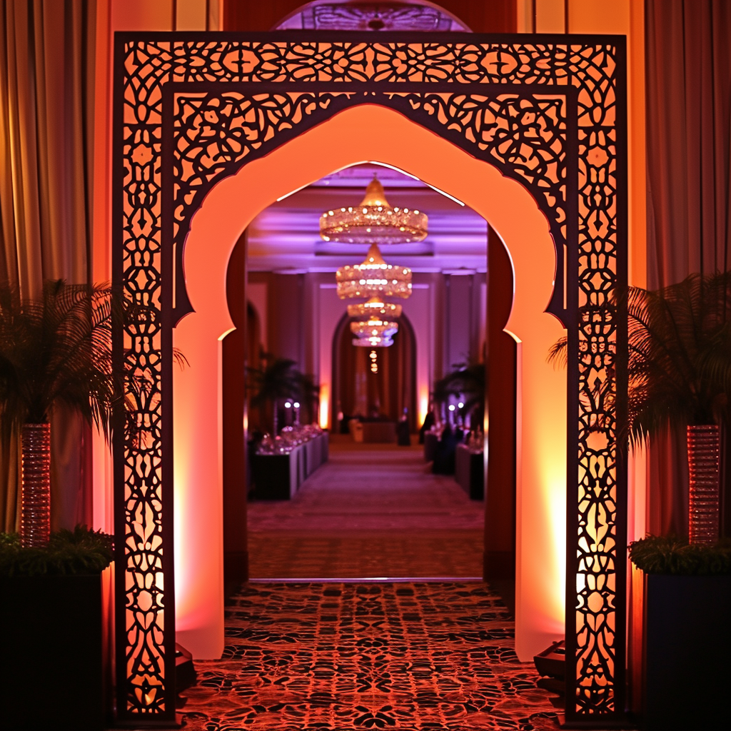 Arabic pattern on elegant indoor entrance arch