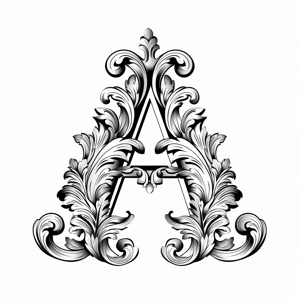 elegant letter a baroque vector