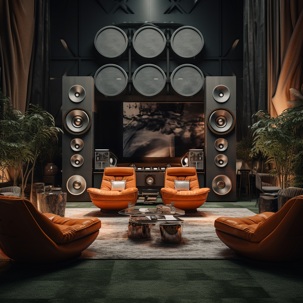 Friends enjoying vinyl records in elegant lounge