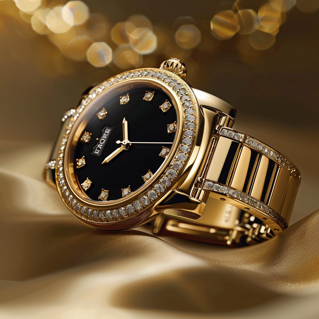 Luxury Diamond Gold Watch Female Design