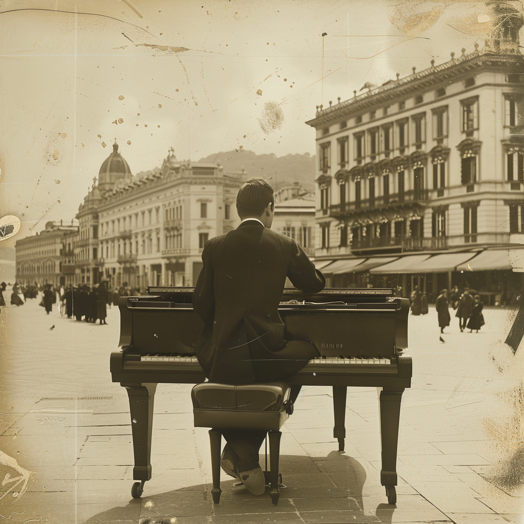 elegant man playing piano trieste