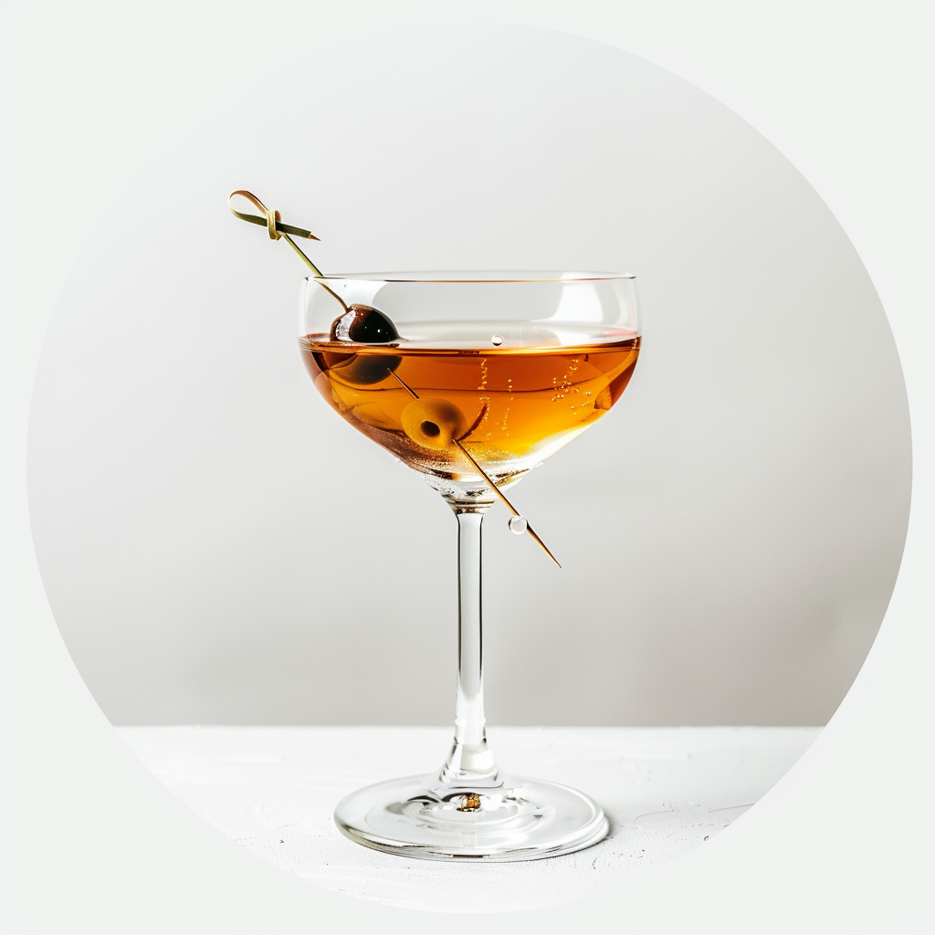 Elegant Martini with Olive Garnish