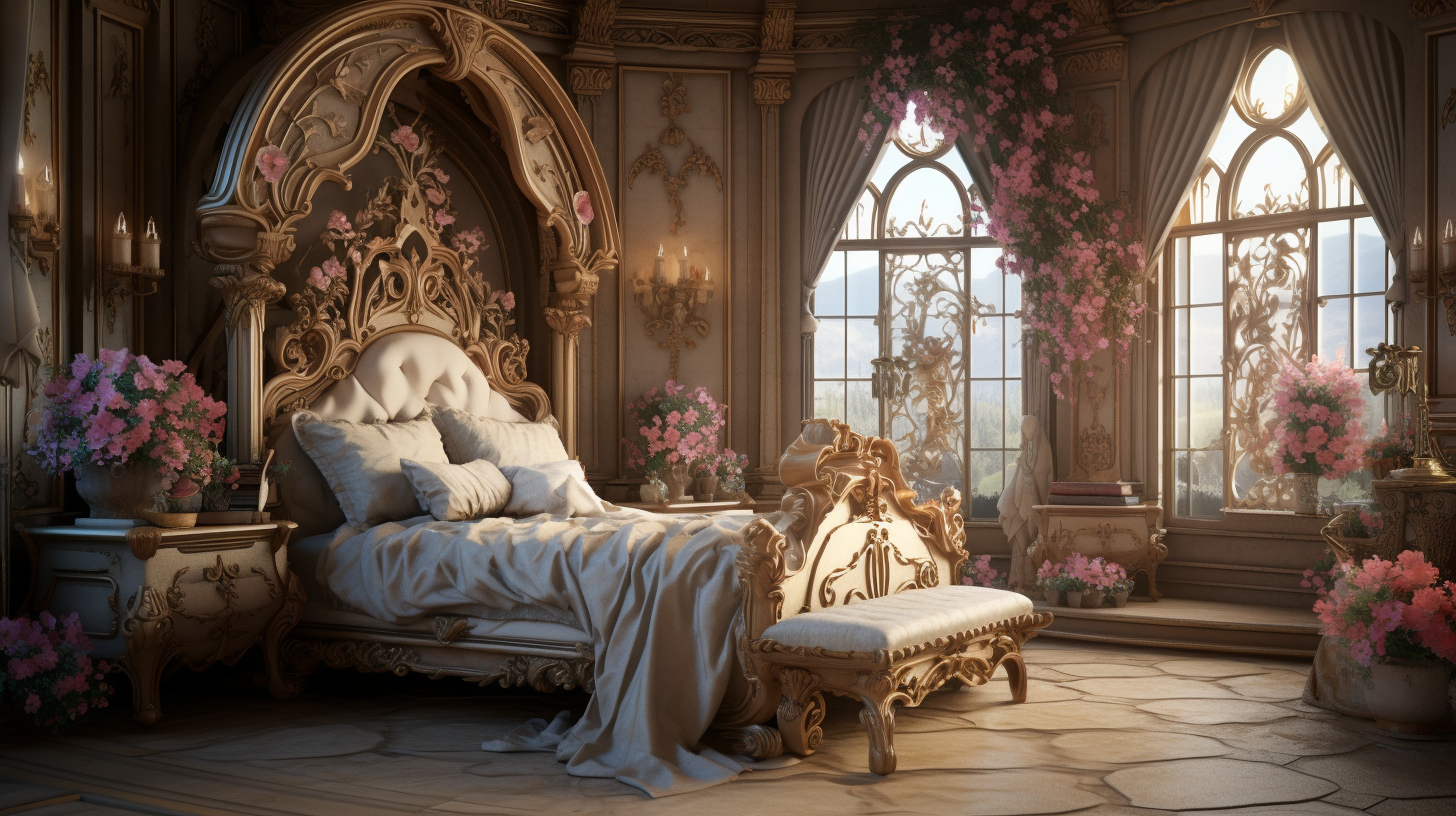 Beautifully designed medieval fantasy bedroom