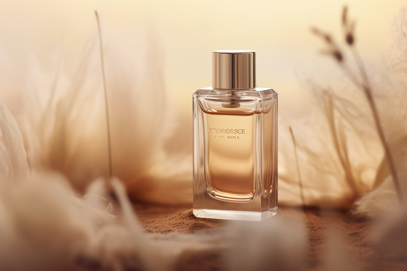 Closeup of Elegant Minimalist Perfume Brand