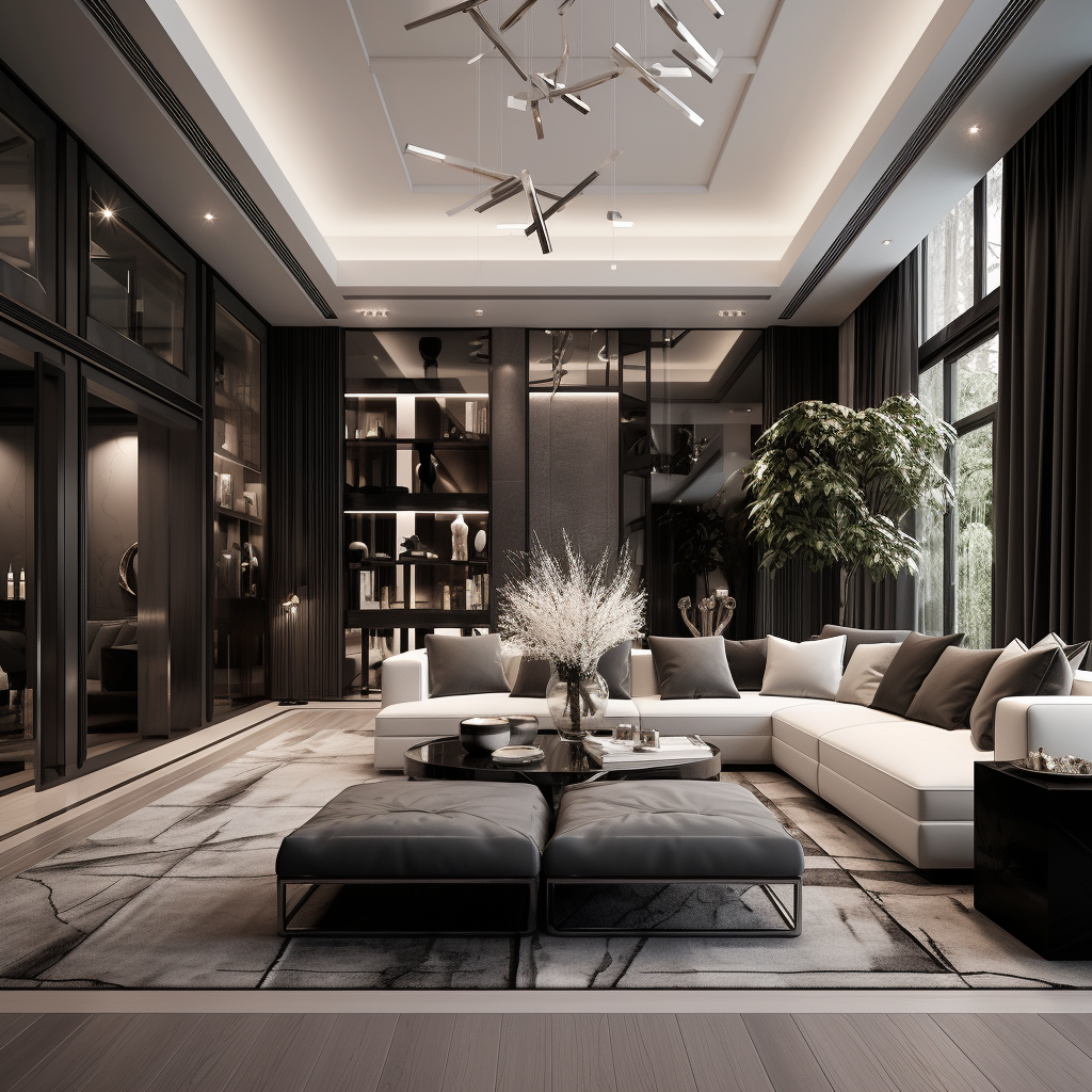 Elegant monochromatic luxury interior design