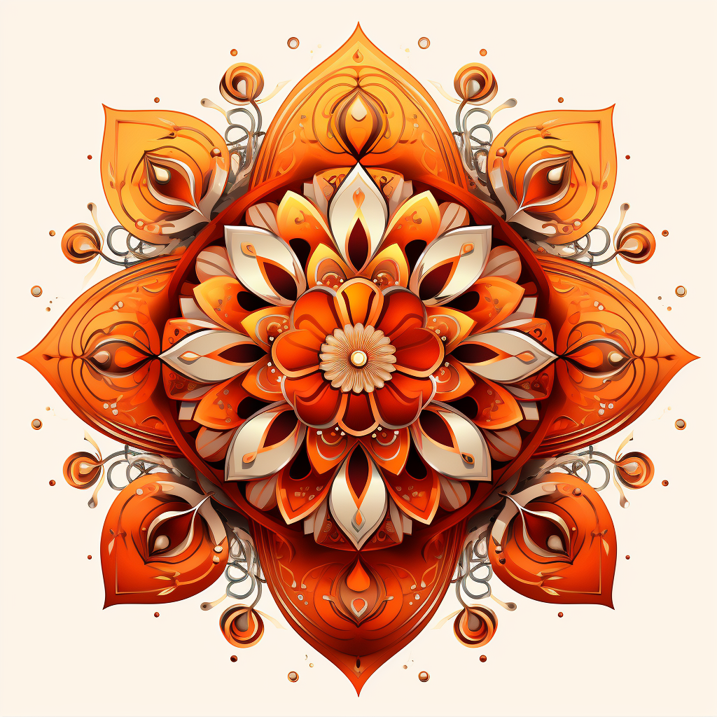 Stunning orange mandala design