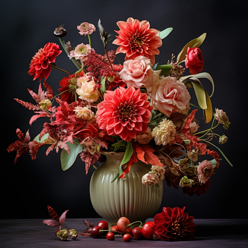 Elegant red flower vase arrangement