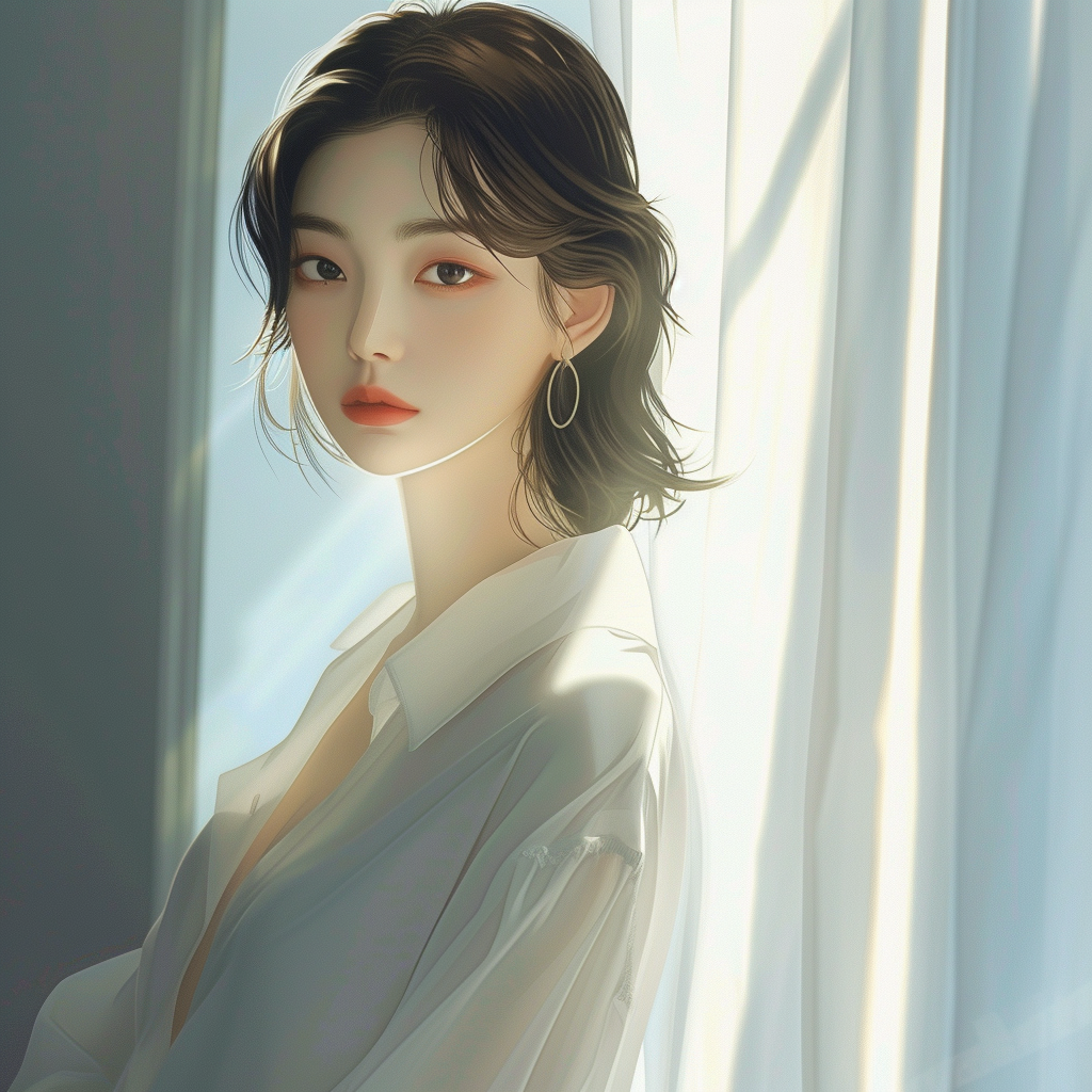 Korean woman animation with elegance and grace