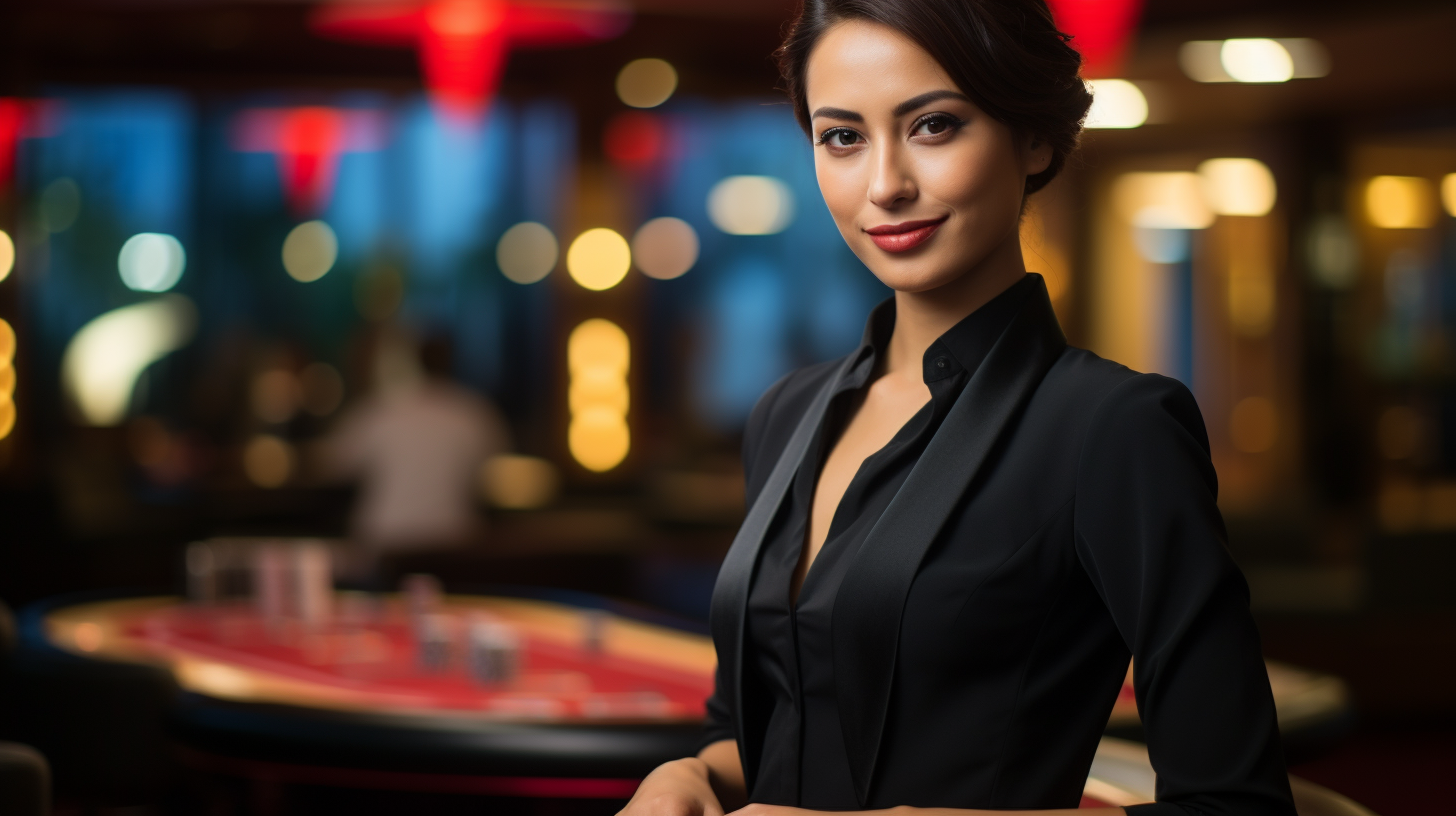 Elegant Thai Blackjack Croupier Image