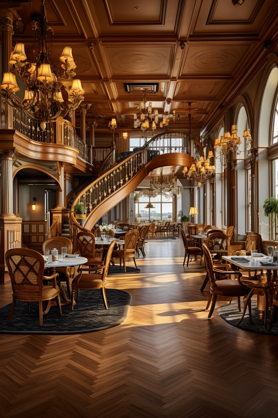 Interior of elegant Victorian hotel