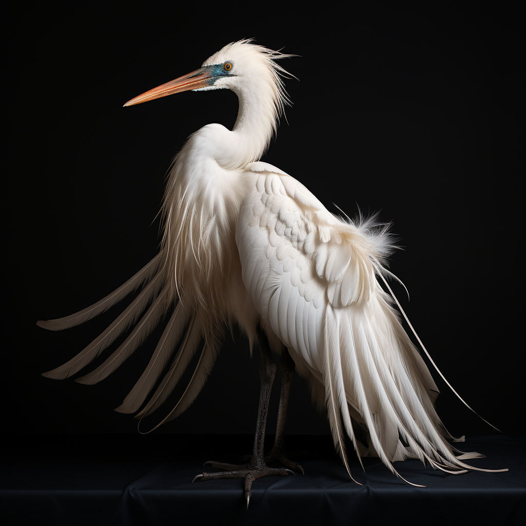 Graceful white bird standing in the arctic