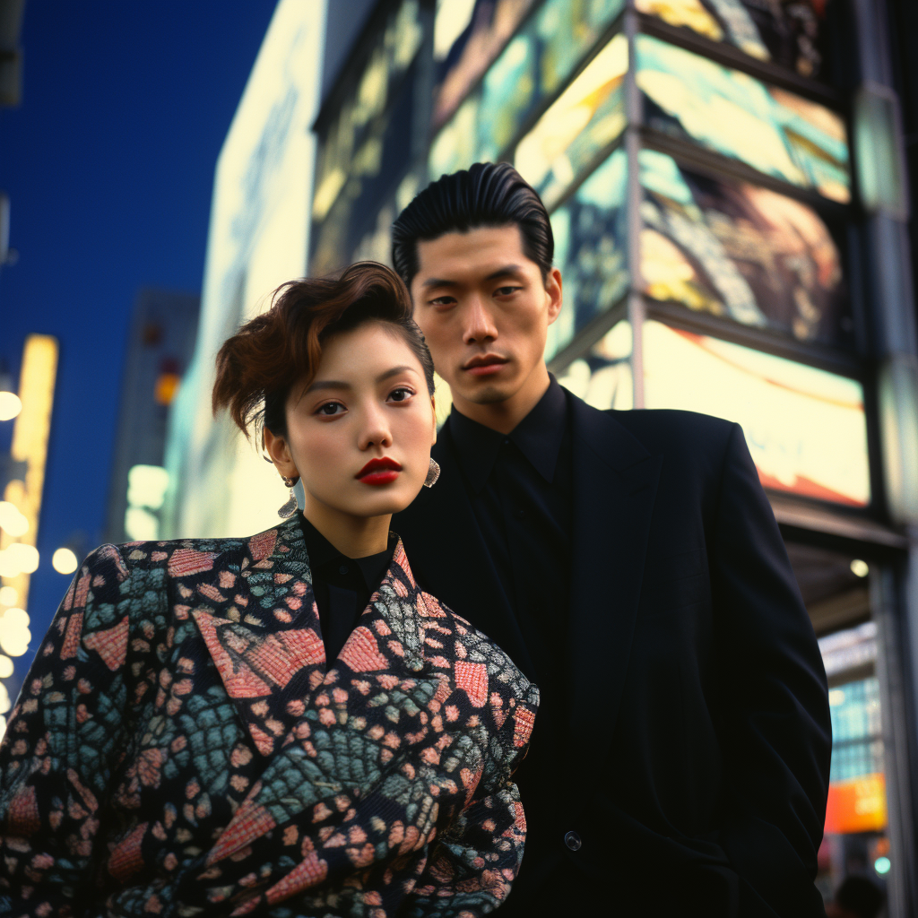 Elegant Yakuza Couple in Shibuya City