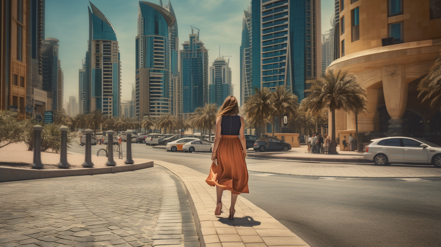 Graceful woman in Dubai