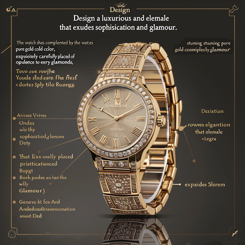 Stunning Pure Gold Diamond Watch